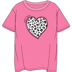 футболка 1ДДФК4327001; розовый268 / Принтованное сердце