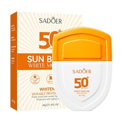 SADOER Солнцезащитный отбеливающий крем SUN BLOCK White Moisture 50+ SPF PA+++ 40гр