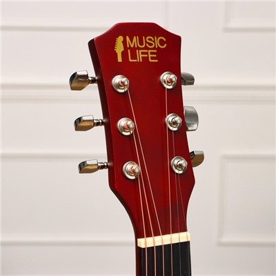 Гитара акустическая Music Life QD-H38Q-J, бежевая, 97 см с вырезом