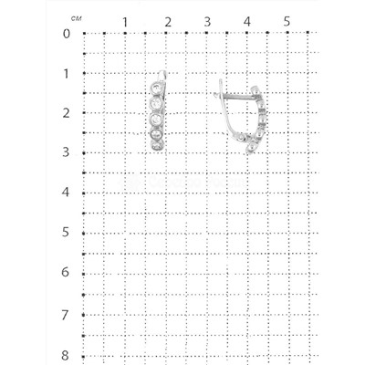 Серьги из серебра с фианитами родированные 925 пробы С-3423-Р