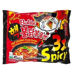Лапша б/п экстремально острая со вкусом курицы 3xSpicy Samyang, Корея, 140 г Акция
