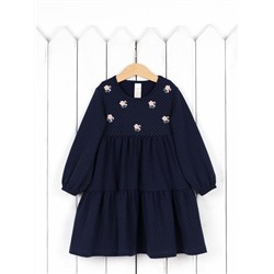 Платье для девочки Baby Boom С215/3-К Горошек на тёмно-синем