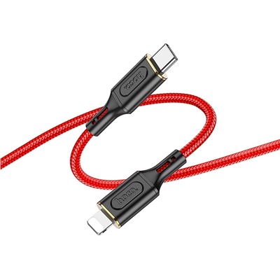 Кабель Type-C - Apple lightning Hoco X95 Goldentop PD 20W 100см 3A  (red)