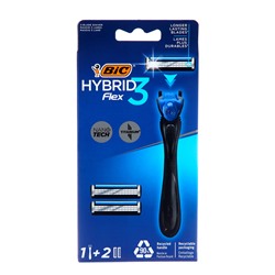 Набор BIC Hybrid 3 Flex, станок для бритья, + 2 кассеты с 3 лезвиями