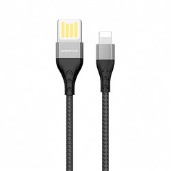 Кабель USB - Apple lightning Borofone BU11 (повр. уп)  120см 2,4A  (black)