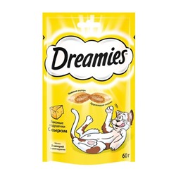 Лакомство Dreamies для кошек, сыр, 60 г