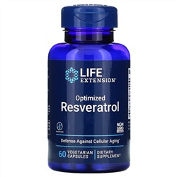 Life Extension, оптимизированный ресвератрол, 60 вегетарианских капсул
