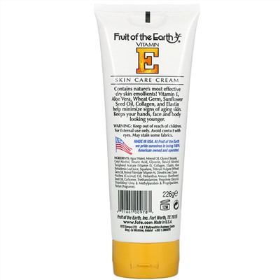 Fruit of the Earth, Vitamin E, Skin Care Cream,  8 oz (226 g)