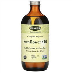 Flora, Сертифицированное органическое подсолнечное масло, 500 мл (17 жидких унций)