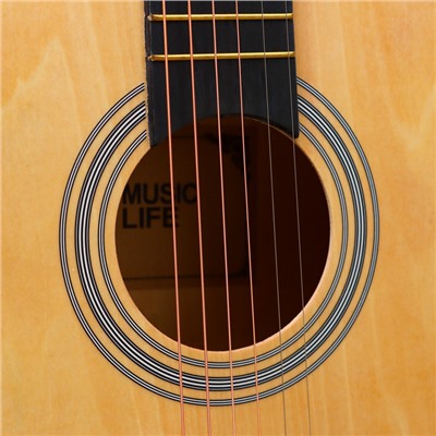 Гитара акустическая Music Life QD-H38Q-J, бежевая, 97 см с вырезом