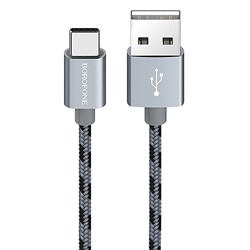 Кабель USB - Apple lightning Borofone BX24 Ring (повр. уп)  100см 2,4A  (metal grey)