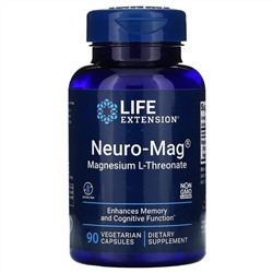 Life Extension, Neuro-Mag, магний L-треонат, 90 вегетарианских капсул