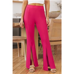 Розовые классические брюки с разрезами