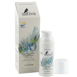 Крем-флюид №30 для чувствительной легко краснеющей кожи, ночной Sativa, 50 мл
