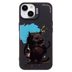 Чехол-накладка - SC335 для "Apple iPhone 13/iPhone 14" (черный кот) (black) (233108)