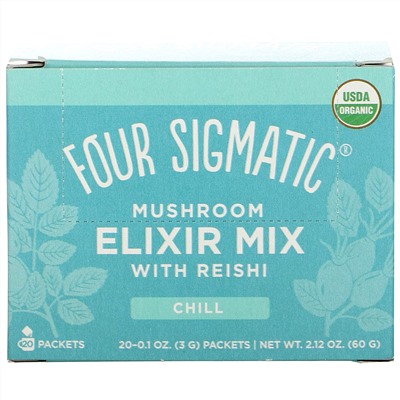 Four Sigmatic, Mushroom Elixir Mix with Reishi, 20 Packets, 0.1 oz (3 g) Each