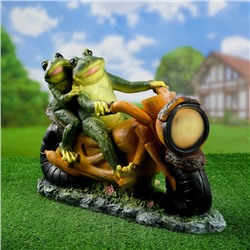 Садовая фигура "Лягушки на мотоцикле" 48х35х12см
