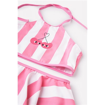 ТК 17008/4н ХФ Купальный костюм для девочки (розовая полоска)