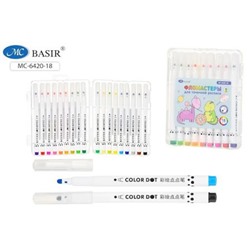 Набор 18 фломастеров-для точечной росписи (dot markers): "DINO" МС-6420-18 Basir