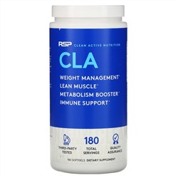 RSP Nutrition,  CLA, коррекция веса, 180 мягких таблеток