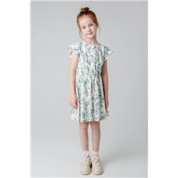 Платье для девочки Crockid КР 5792 сливки, зеленые веточки к363