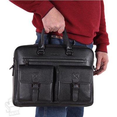 Портфель мужской кожаный 9946-3H black Heanbag