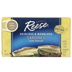 Reese, Skinless & Boneless Sardines in Water, 4.375 oz (125 g)