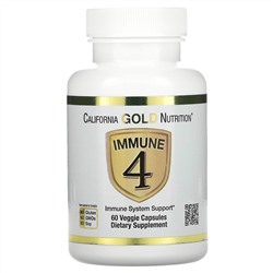 California Gold Nutrition, Immune 4, средство для укрепления иммунитета, 60 вегетарианских капсул