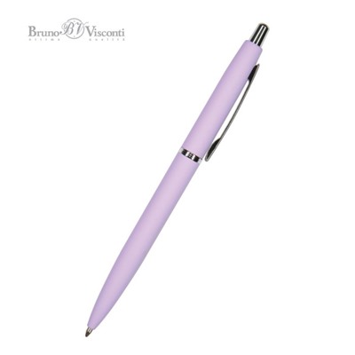 Ручка шариковая автоматическая, 1.0 мм, BrunoVisconti SAN REMO, стержень синий, металлический корпус Soft Touch сиреневый, в футляре