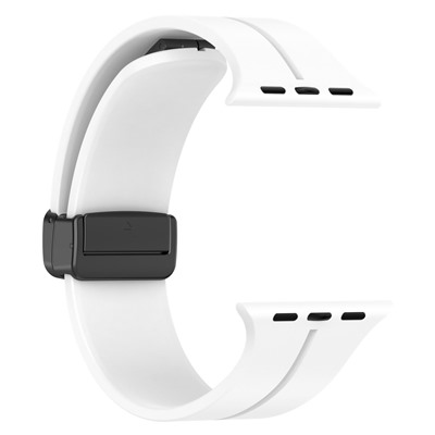 Ремешок - ApW29 Apple Watch 42/44/45/49 mm силикон на магните (white)