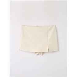 Однотонная юбка-брюки слоновая кость