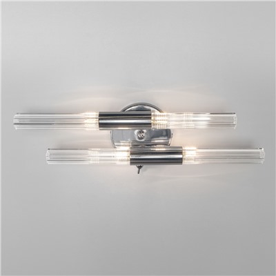 Настенный светильник со стеклянными плафонами 558/4 хром