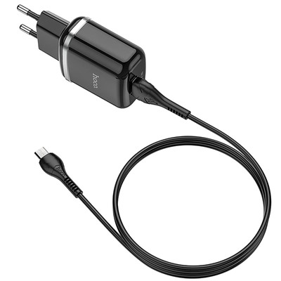 Адаптер Сетевой с кабелем Hoco N3 Special USB 3A/18W (USB/Micro USB) (black)