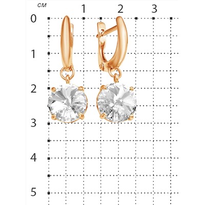 Серьги из золочёного серебра с кристаллами Сваровски 925 пробы 0015сз-001