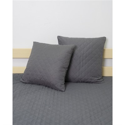 Чехол декоративный для подушки с молнией, ультрастеп цвет 002 графит 45/45 см