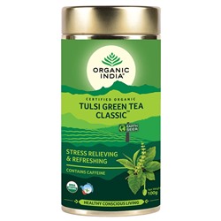 Organic India Tulsi Green Tea Classic 100g / Зеленый Чай Классический со Священным Базиликом 100г