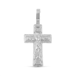 Крест из серебра родированный