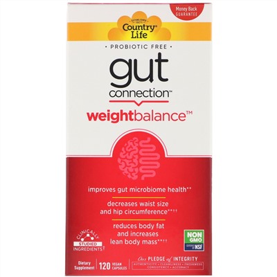 Country Life, Gut Connection, Weight Balance, 60 Vegan Capsules