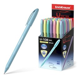 Ручка шариковая U-108 Pastel Stick Ultra Glide Technology синяя 1.0мм 58110 Erich Krause