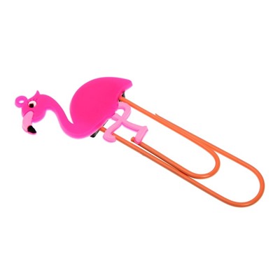 Закладка-скрепка большая 11 см "Фламинго", МИКС