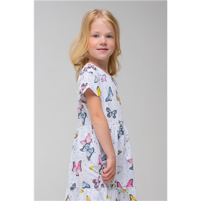 Платье для девочки Crockid КР 5748 светло-серый меланж, бабочки к340
