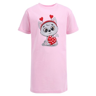 платье 1ДПК4283001; светло-розовый14 / Серый кот с сердцем