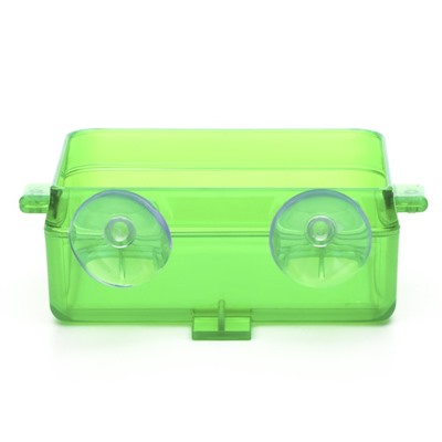 Кормушка NomoyPet для террариума на присосках, 10 х 4 х 7,5 см, зелёная