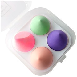 HUXIA Beauty, набор спонжей для макияжа в пластиковом боксе (4 шт), цвет в ассортименте