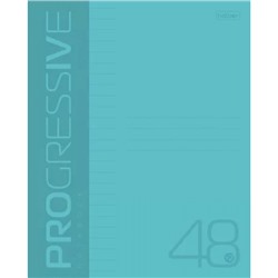 Тетрадь  48л линия с пластиковой обложкой "PROGRESSIVE" Бирюзовая (080174) Хатбер