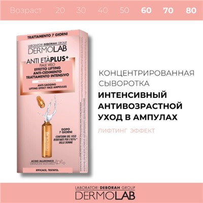 Сыворотка концентрированная DERMOLAB, Лифтинг эффект и тонус кожи в ампулах, 12,6 мл