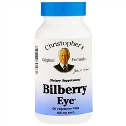 Christopher's Original Formulas, Bilberry Eye, 400 mg, 100 Vegetarian Caps