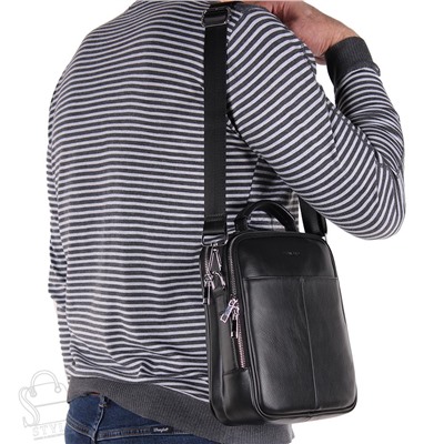 Сумка мужская кожаная 2081H black Heanbag