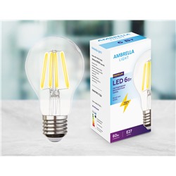 Светодиодная лампа Filament LED A60-F 6W E27 4200K (60W)