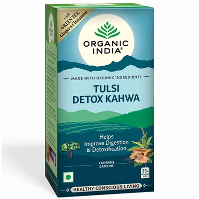 Organic India Tulsi Detox Kahwa Tea /Органик Индия чай Тулси Детокс Кахва, 25 Чайные пакетики